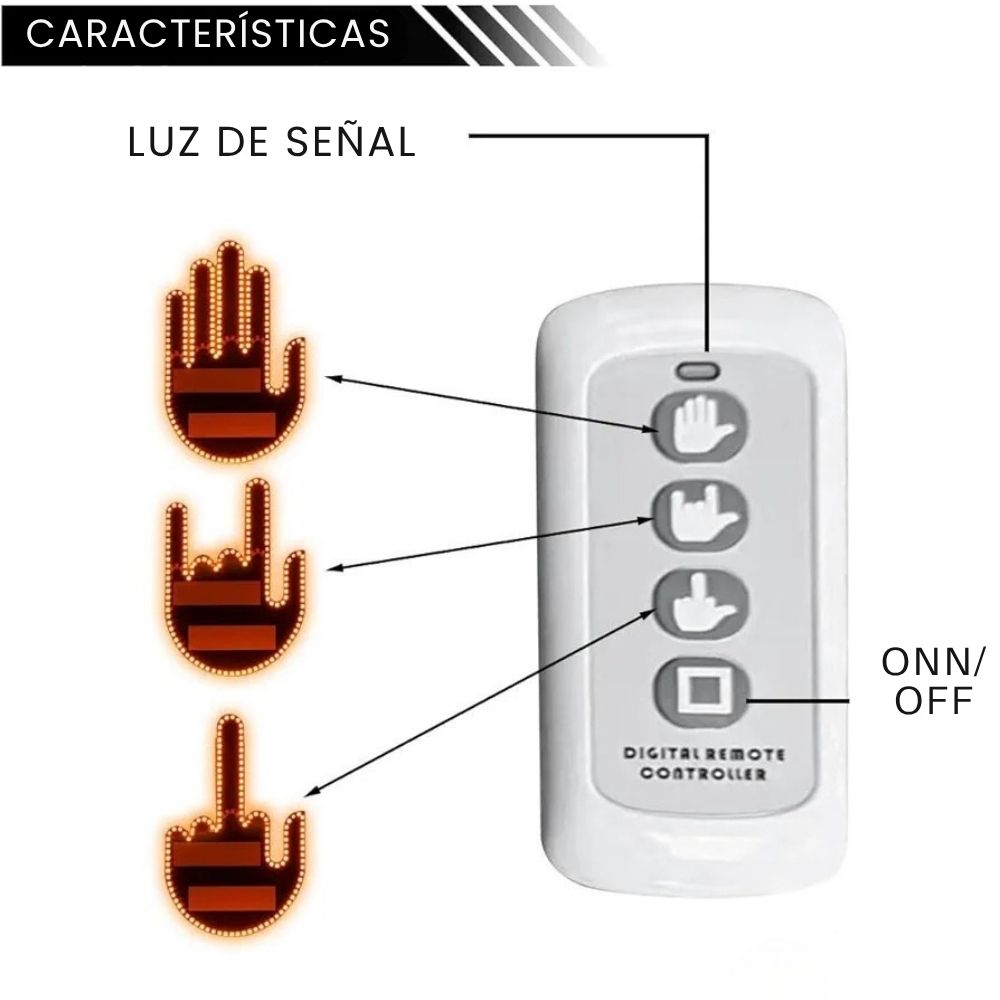 MANO DE LED PARA AUTO