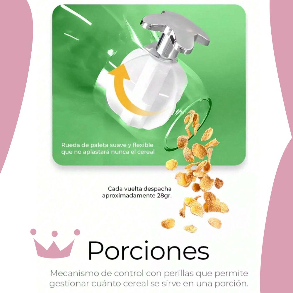 Dispensador de Cereal FlowBox - Gira, sirve y disfruta.