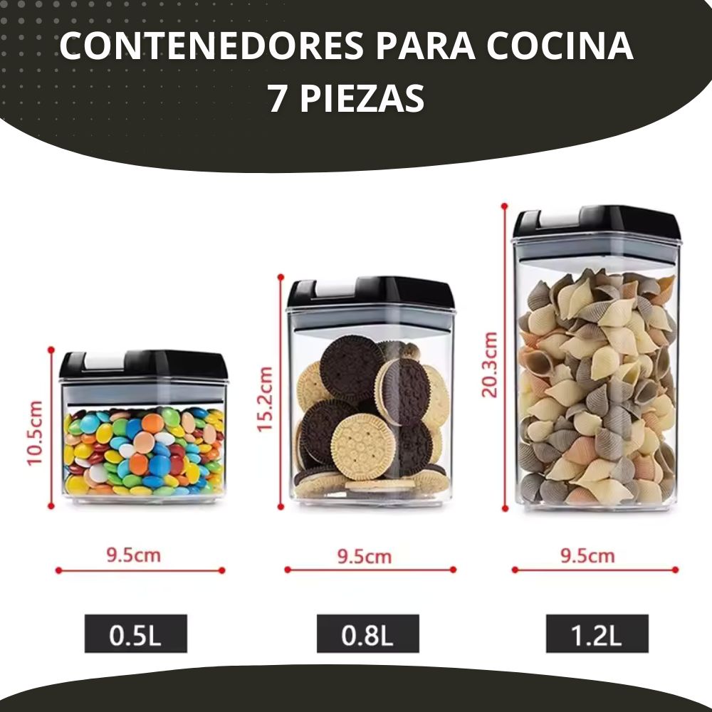 Contenedores Para Cocina 7 Piezas
