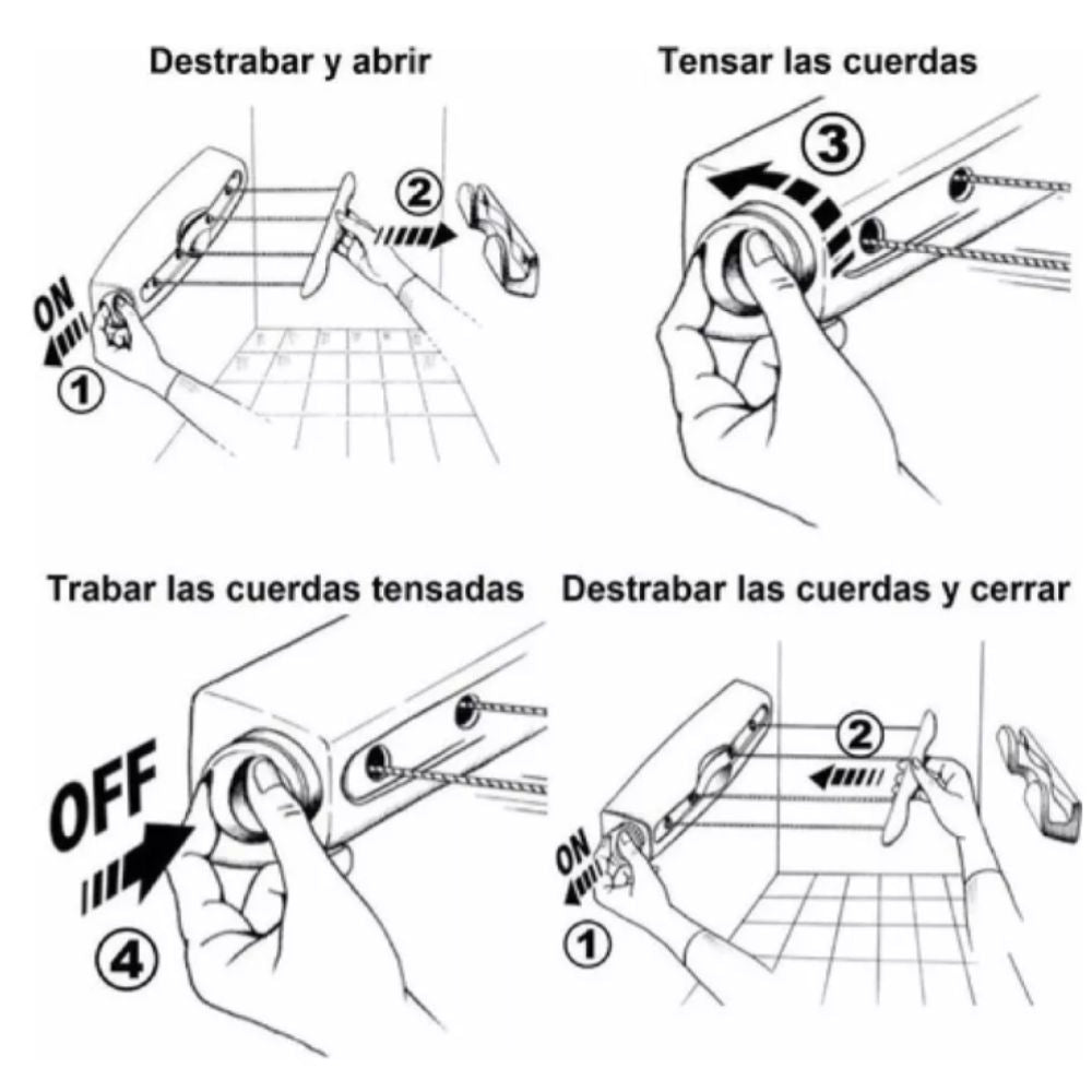 Tendedero Retráctil de 4 cuerdas