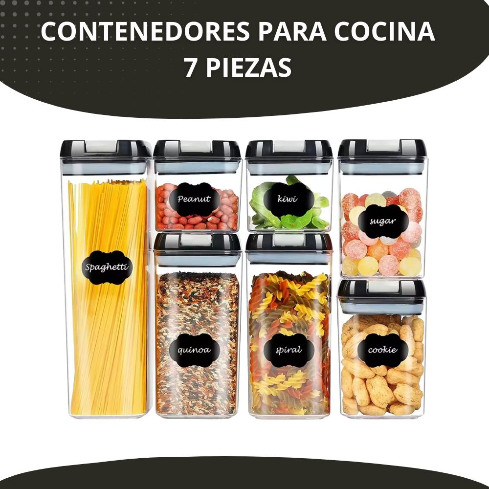 Contenedores Para Cocina 7 Piezas